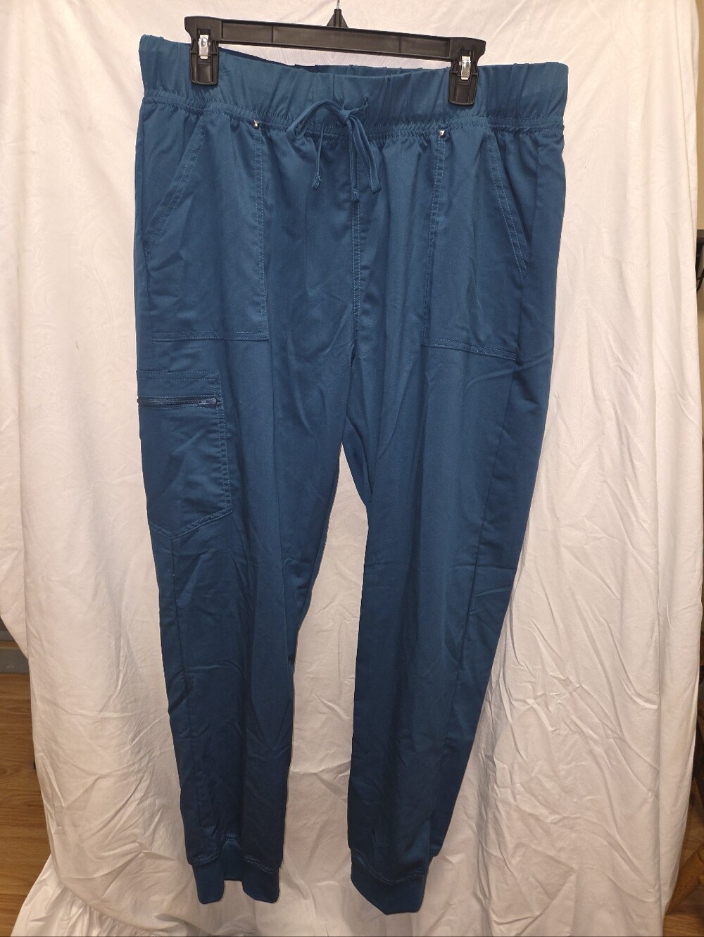 Women's XL Teal Elastic W Drawstring Waistband ScrubStar Scrub Pants 051